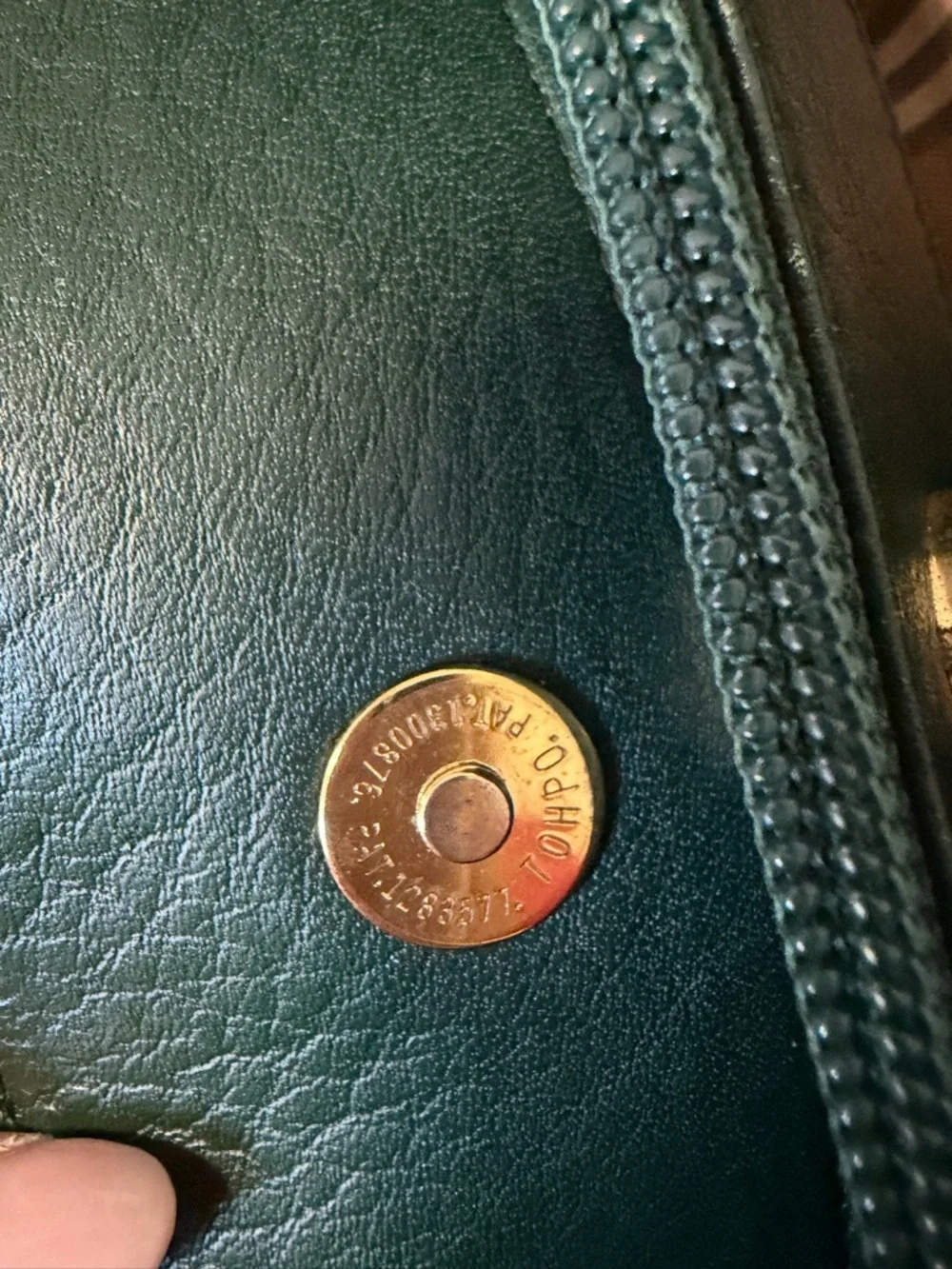 Burberry Dark Green Leather Tote with Gold Hardware - Picture 10 of 13